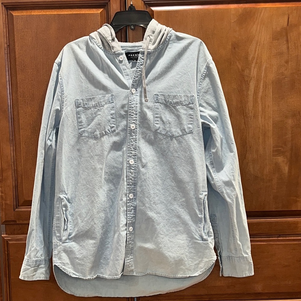 PACSUN hooded jean shirt